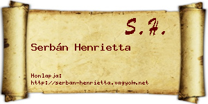 Serbán Henrietta névjegykártya