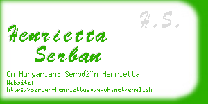 henrietta serban business card